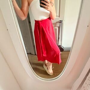 & other stories red wrap skirt